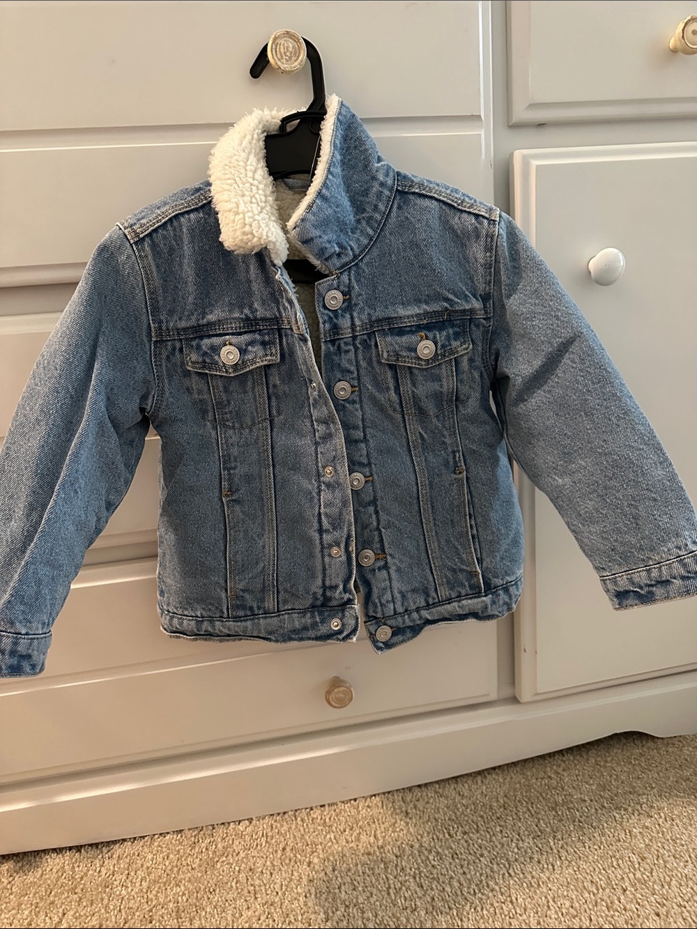 Mango Kids Light Blue Sherpa-Lined Denim Jacket